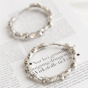 NWT Gorgeous Gorgeous Gems Hoop Earrings in Silver
